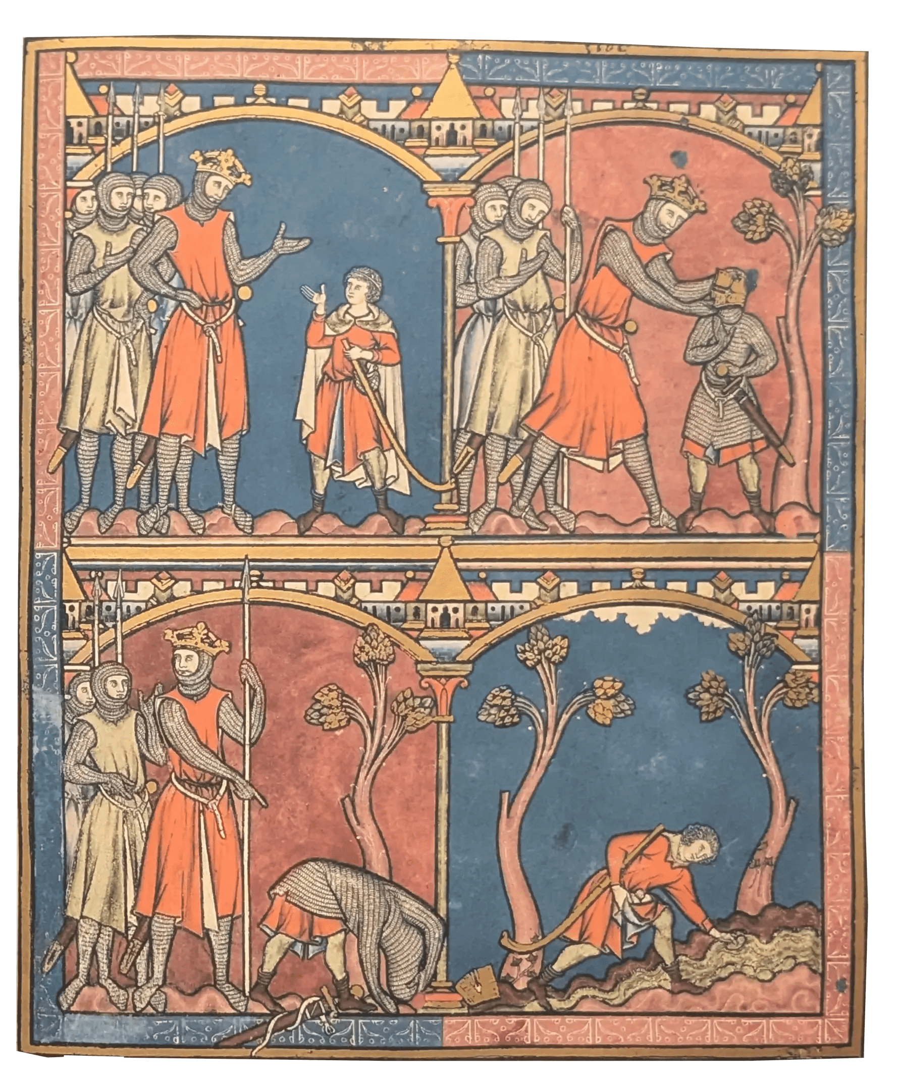 Folio 28r - Historia de David y Goliat III