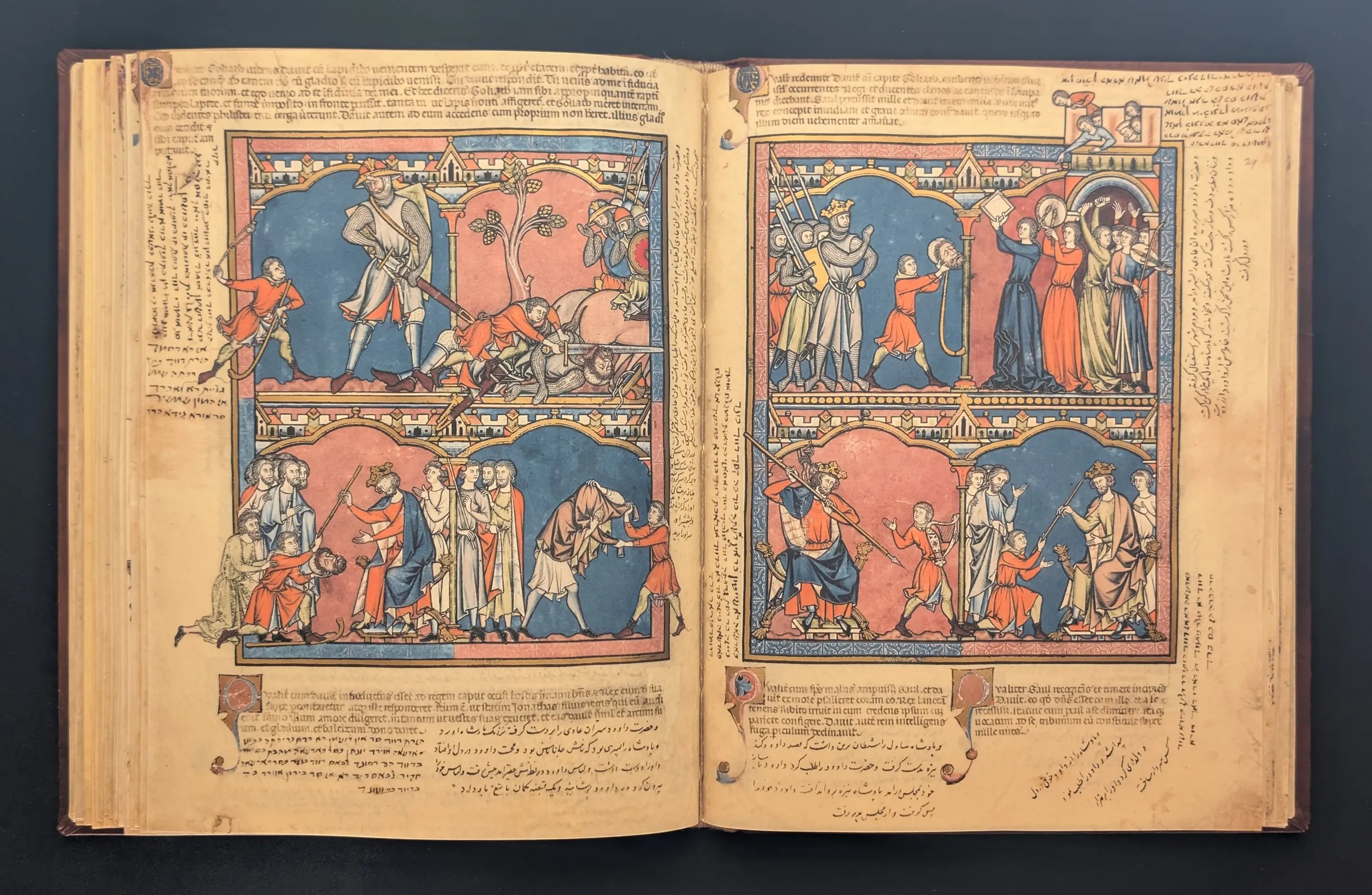 Folio 28v - Historia de David y Goliat IV, Folio 29r - Historia de David y Goliat V