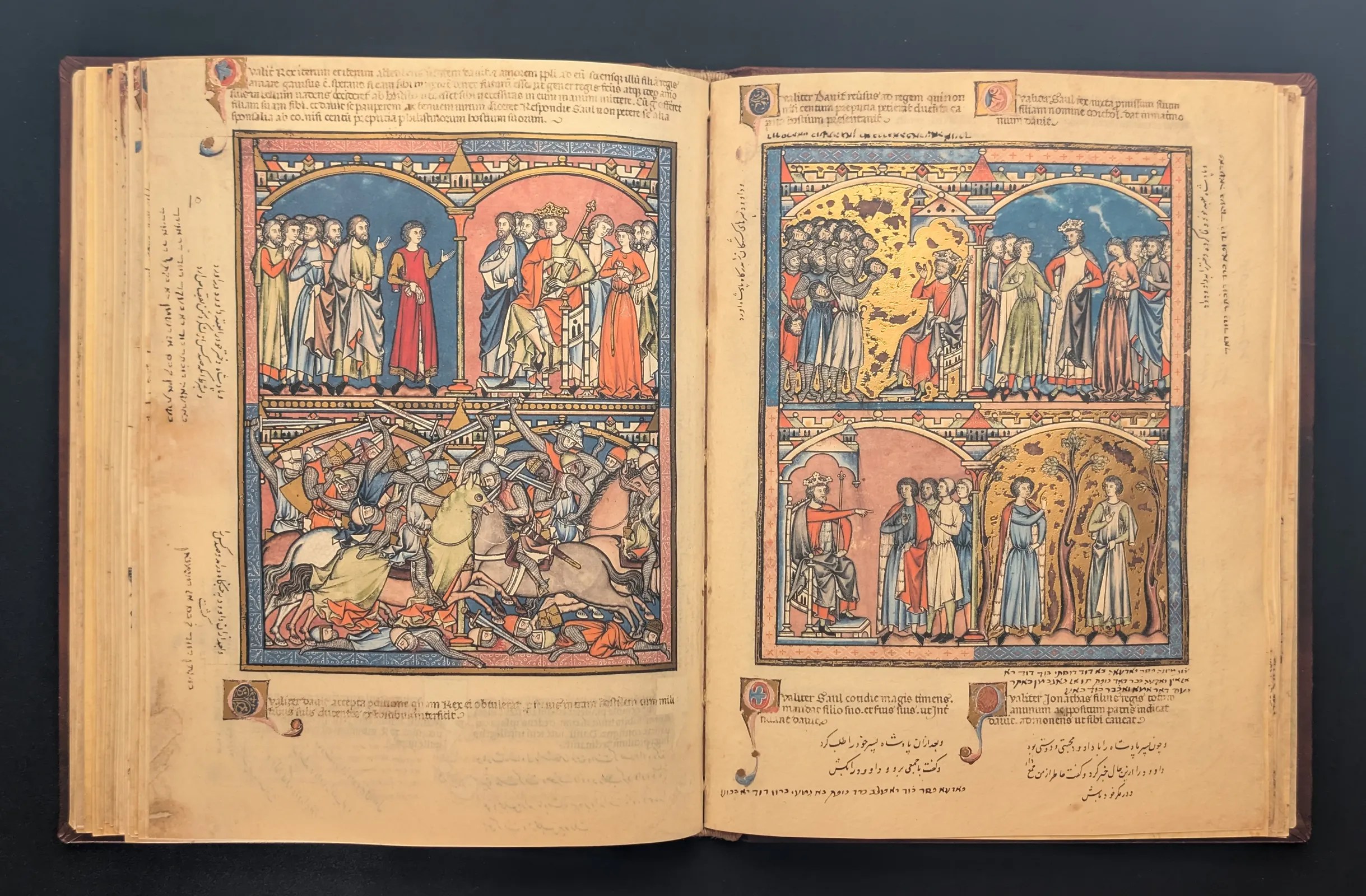 Folio 29v - David combate contra los filisteos, Folio 30r - Boda de David y Mical