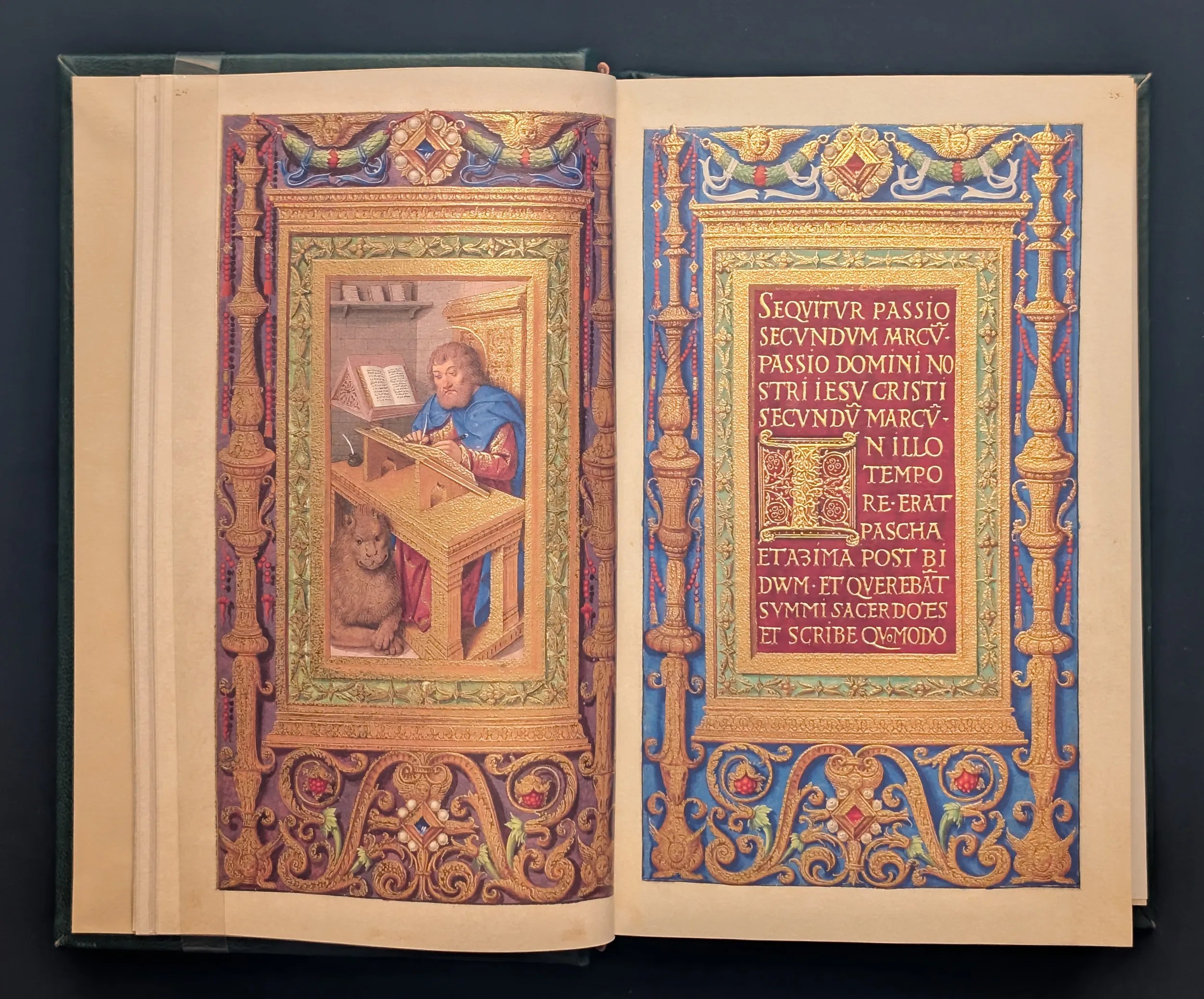 Folios. 24-25. San Marcos Evangelista, página íncipit decorada