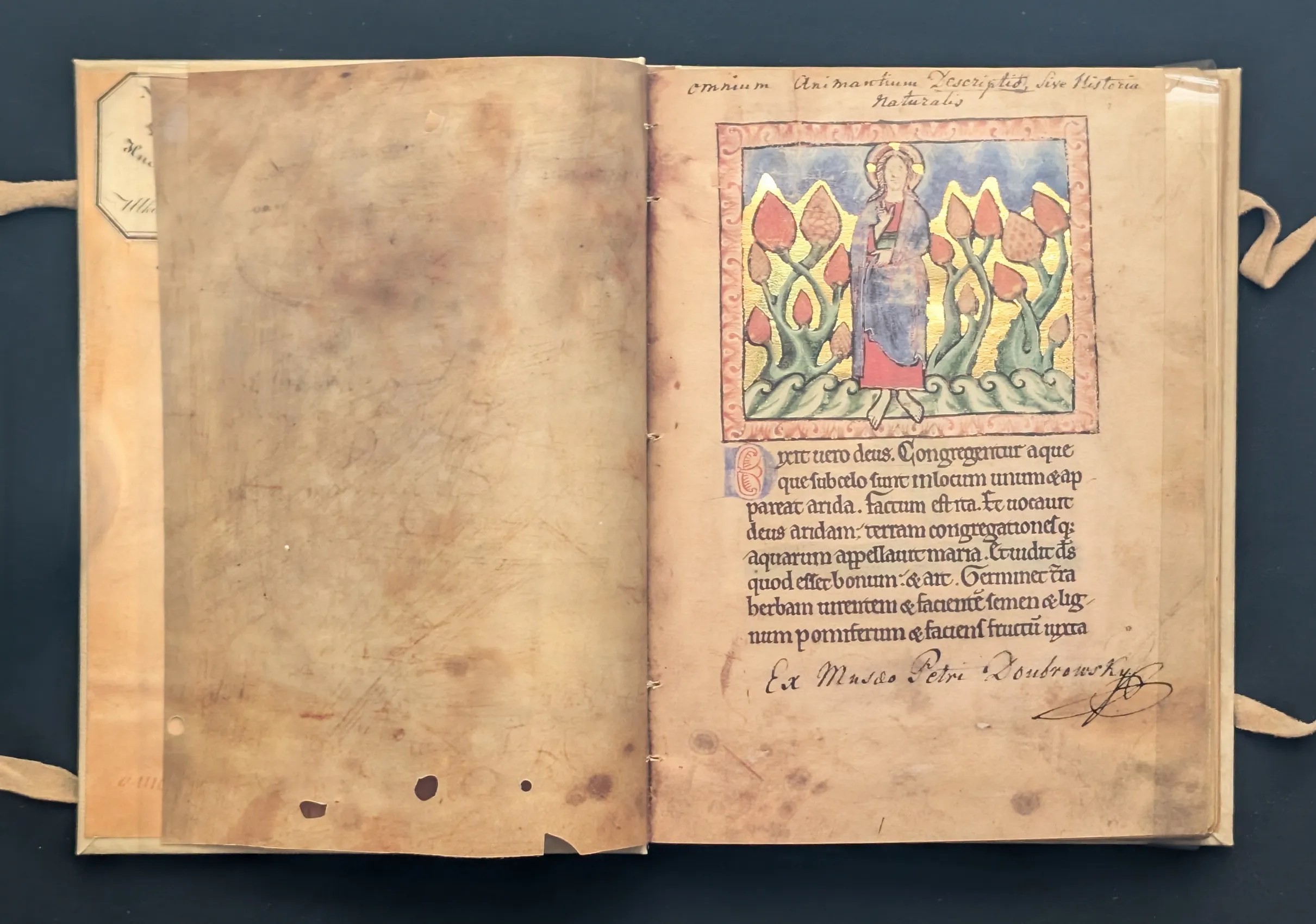 Folio 1r Creación del cielo y la tierra