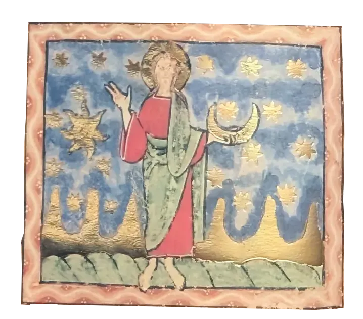 Miniatura de la Creación del firmamento