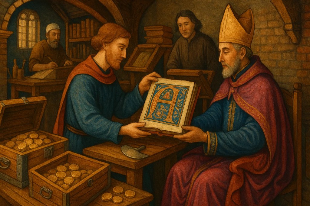 Imagen representativa de la venta de un manuscrito en un taller