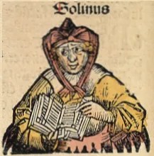 Retrato de Gaius Julius Solinus (Solino), Ilustración incluida en el Liber Chronicarum, publicado en 1493
