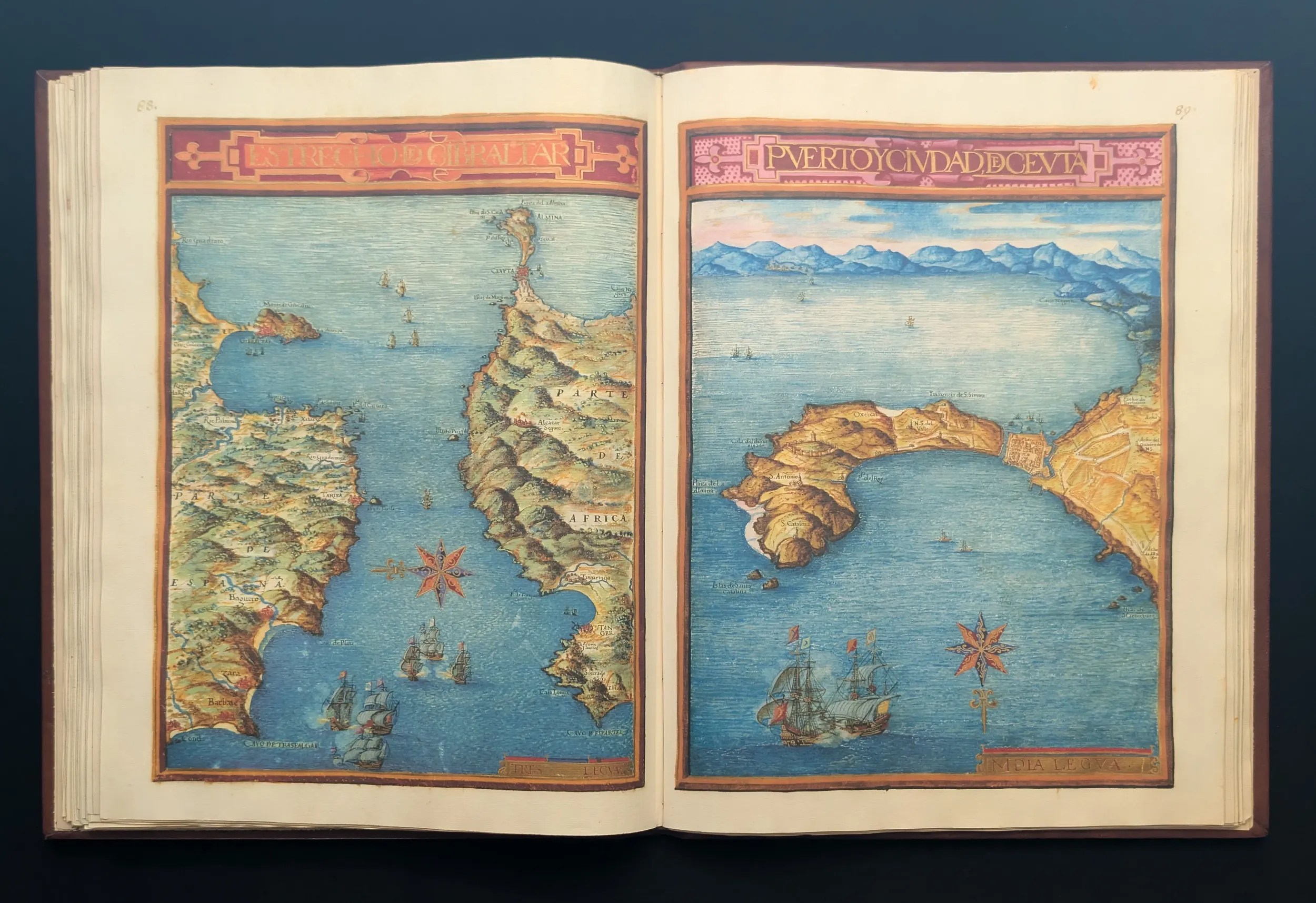 Izquierda: Estrecho de Gibraltar, Derecha: Ceuta