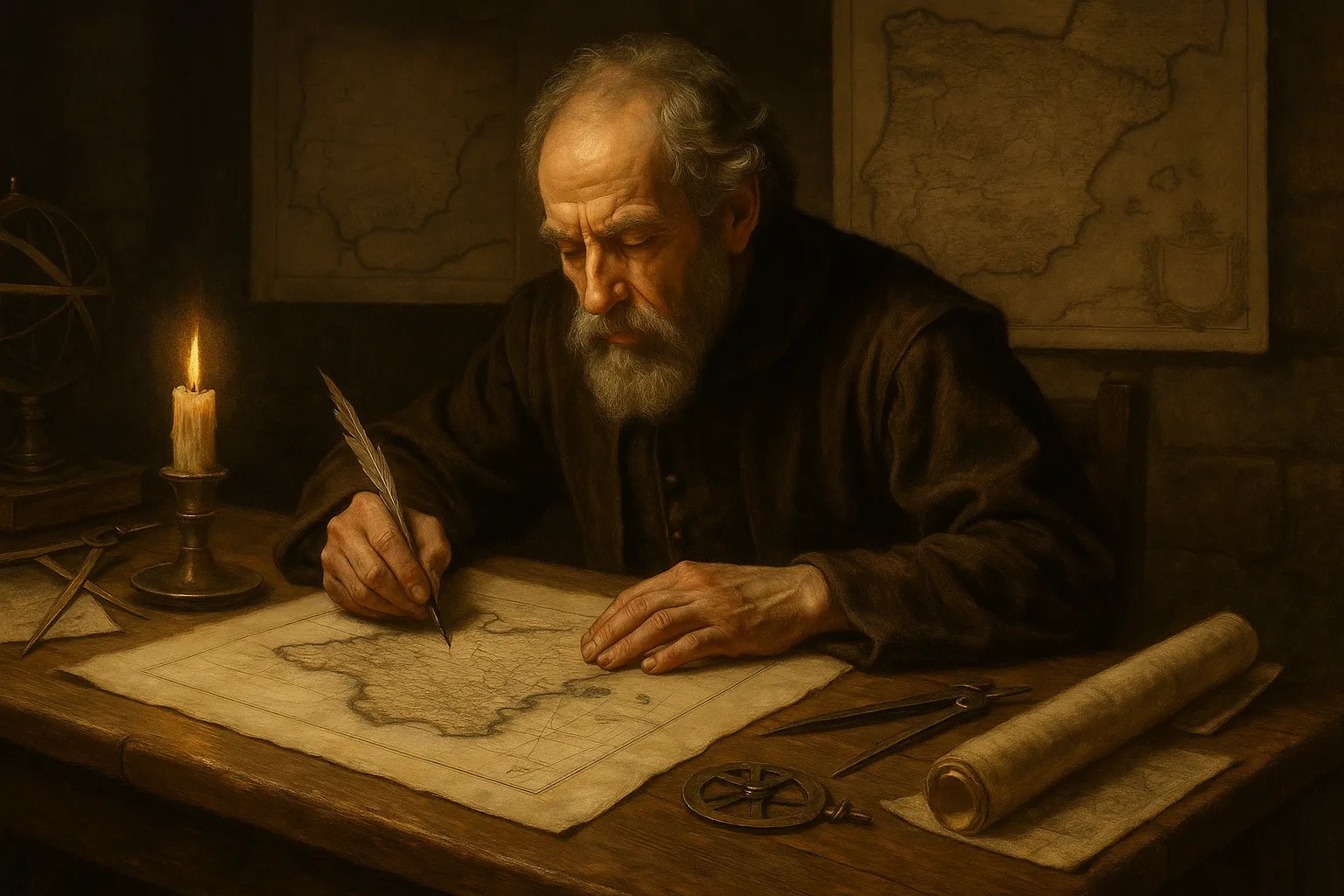 Representación de Joao Lavanha trabajando en su taller