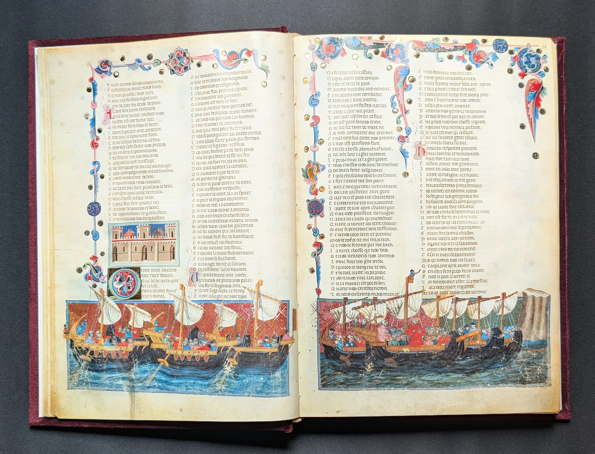 Imagen del Códice de la Guerra de Troya, folios 13v-14r