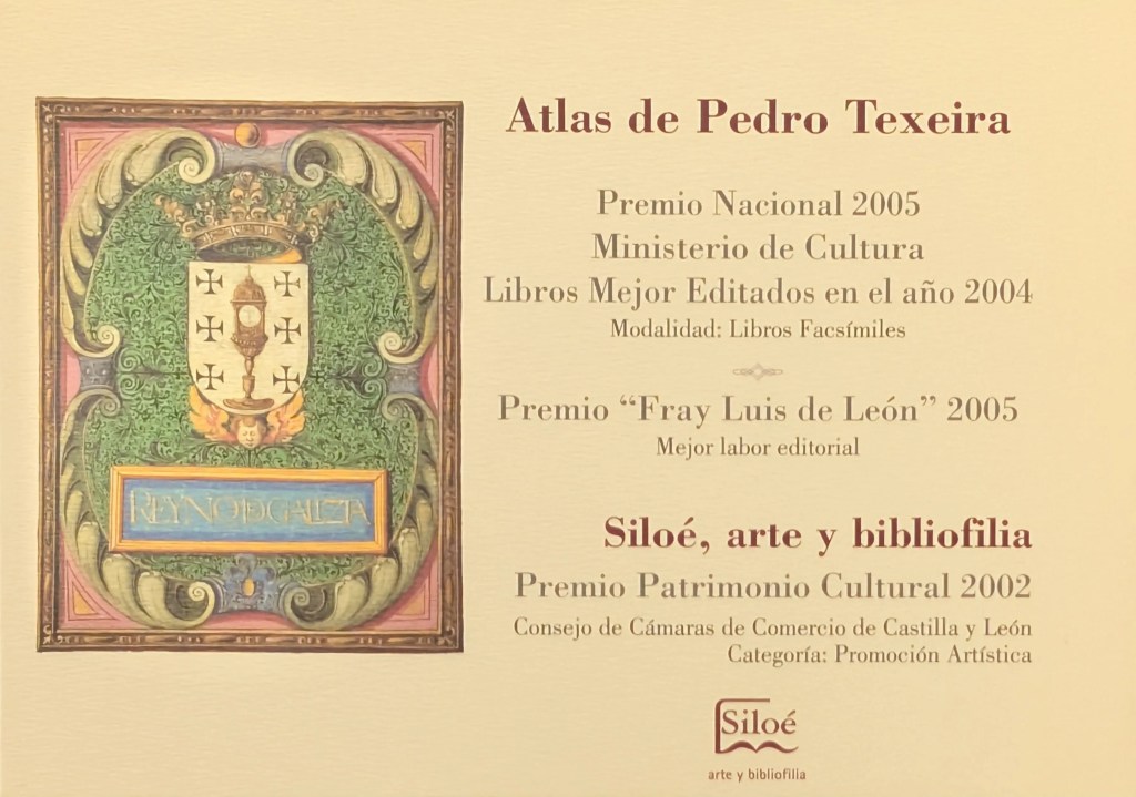 Premios recibidos por el facsímil de Siloé del Atlas de Pedro Texeira