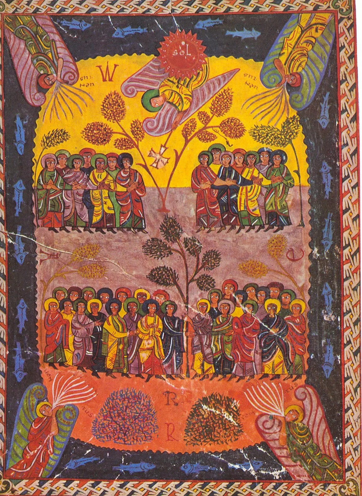 Beato Morgan, f115v El ángel, el sol y los cuatro vientos