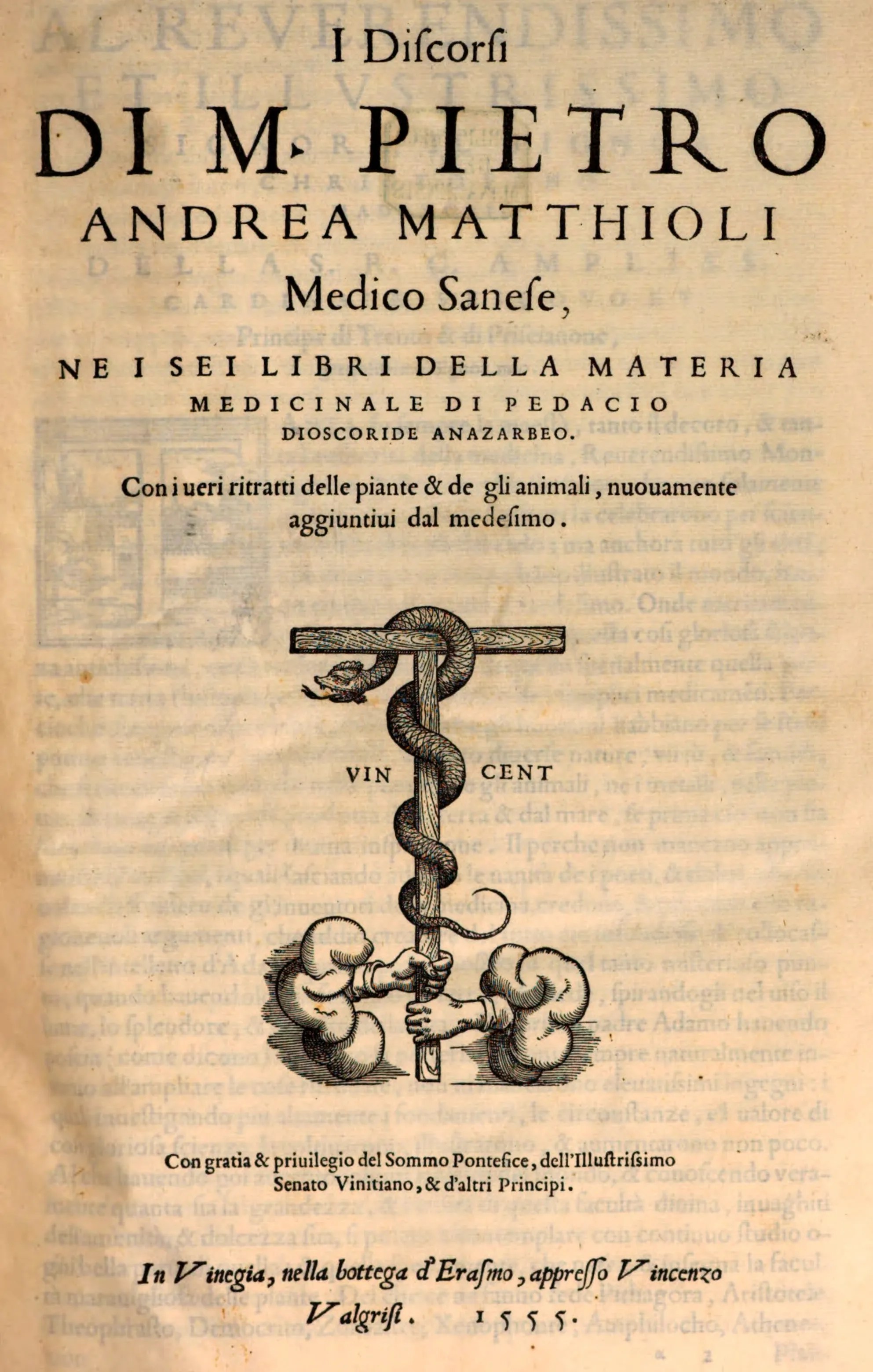 Fotografía de los Discorsi de Mattioli. Edición del año 1555