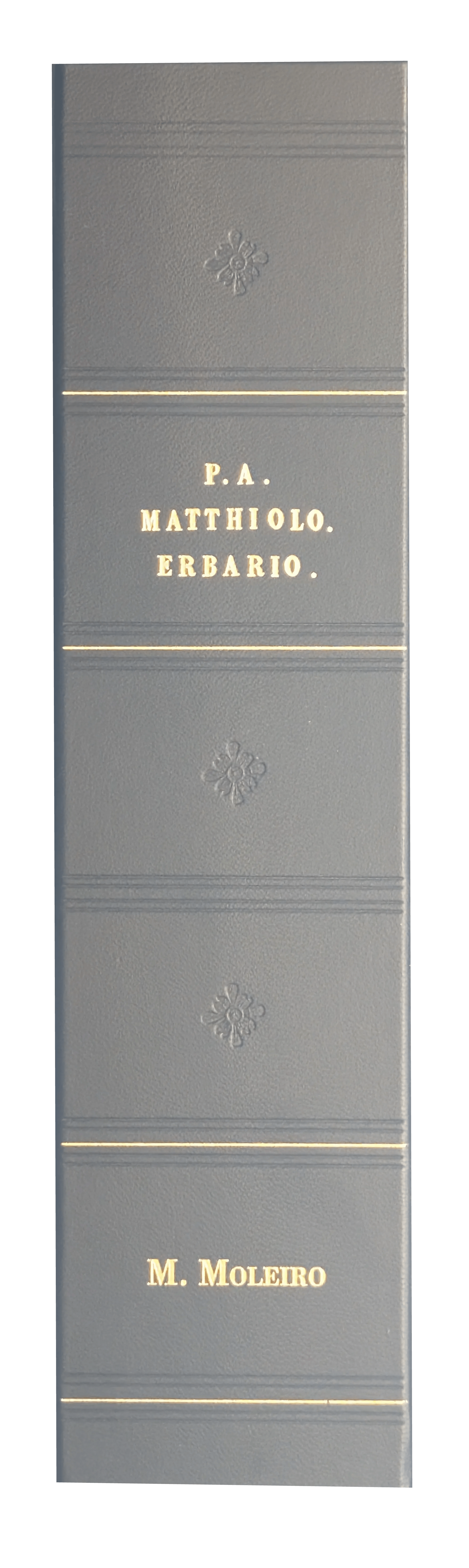 Dioscórides de Cibo y Mattioli, Lomo del estuche del Facsímil