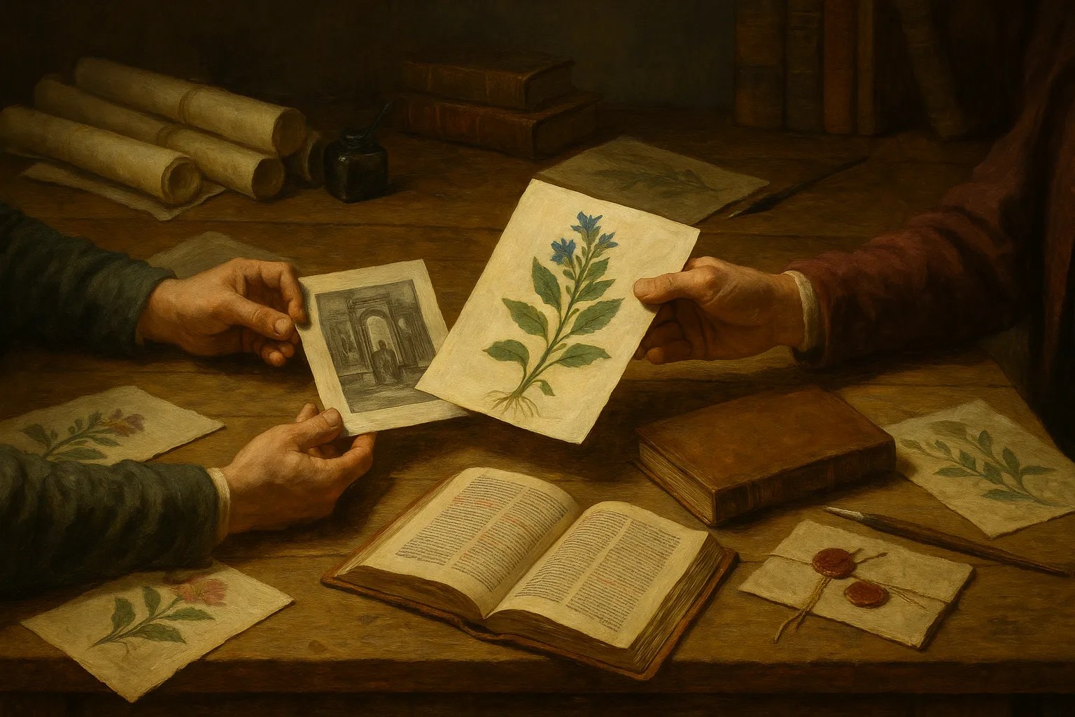 Imagen representativa del intercambio de ideas entre Cibo y Mattioli