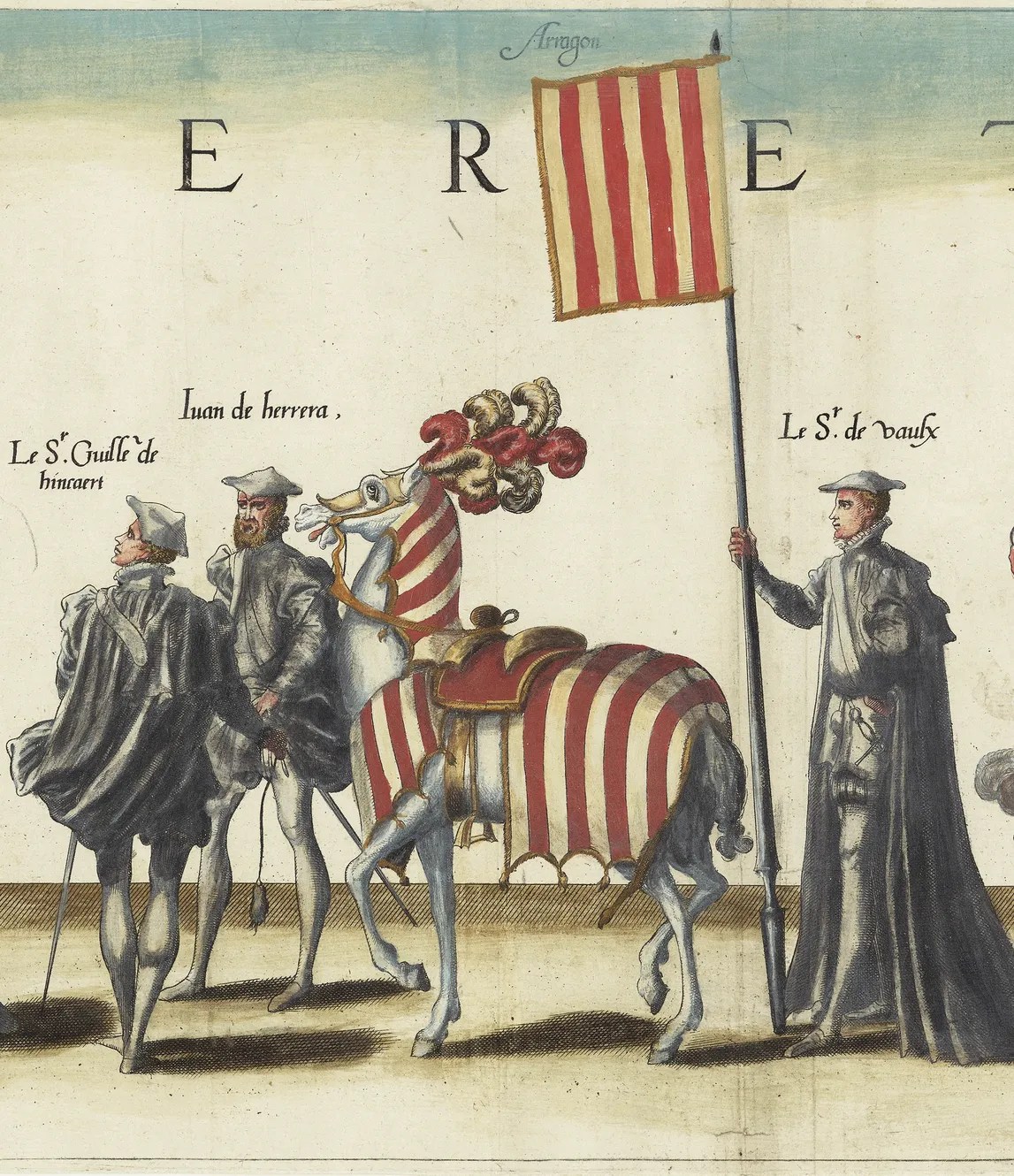 Representantes de Aragón en la Procesión fúnebre en honor a Carlos V