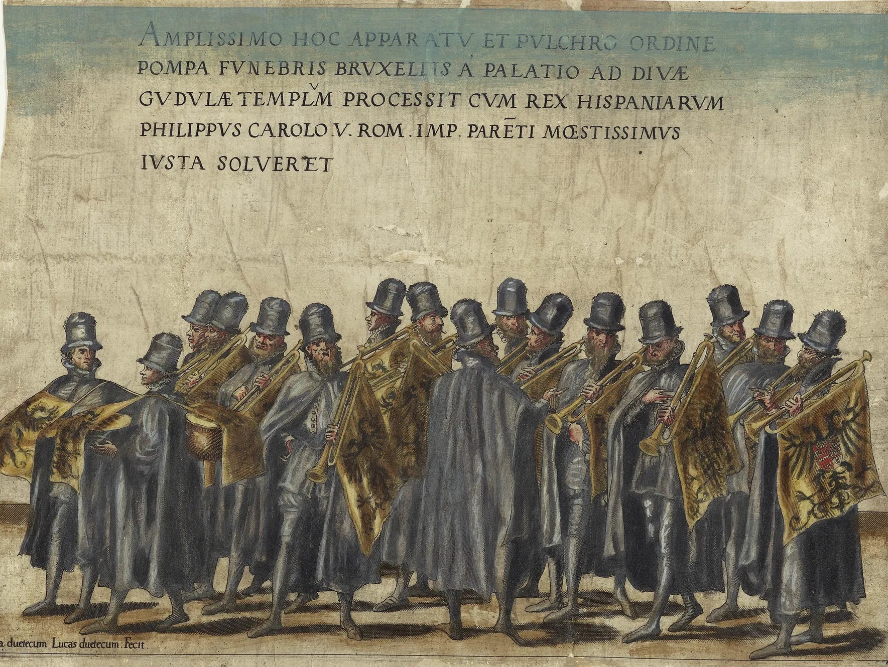 Los músicos en la Procesión fúnebre en honor a Carlos V