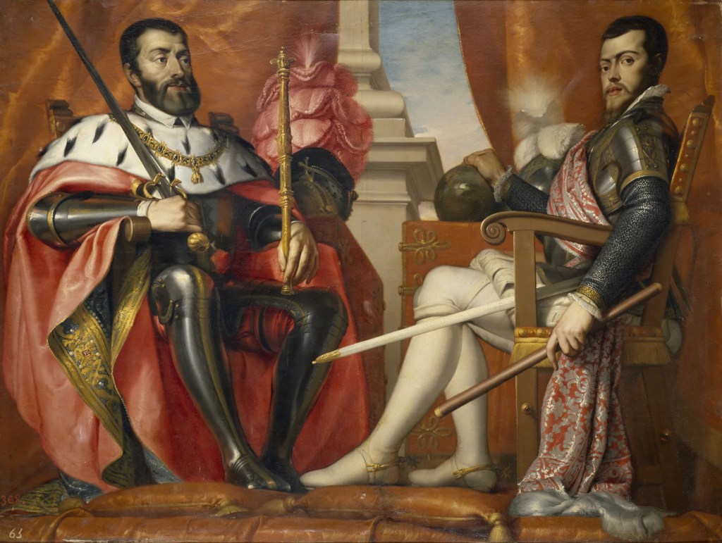 Carlos V y Felipe II, por Antonio Arias Fernández, ca.1639, Museo del Prado