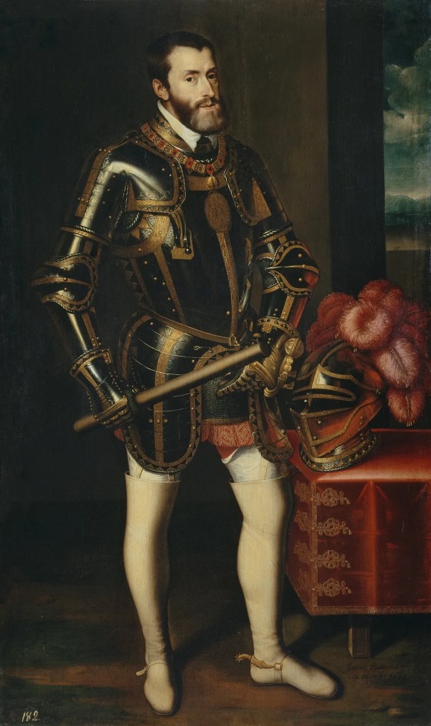 Retrato de Carlos V en armadura por Juan Pantoja de la Cruz 1605